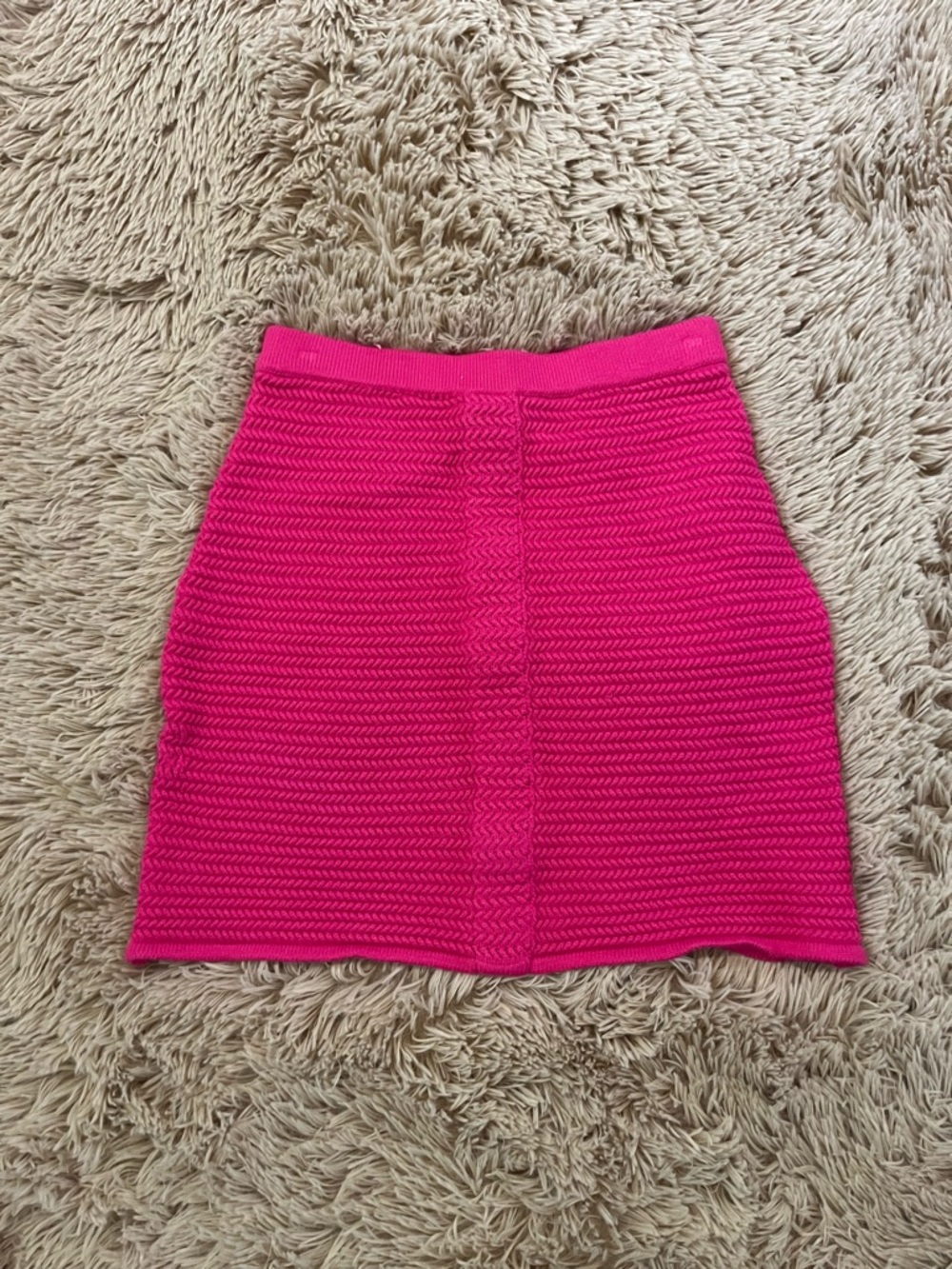 Torn by Ronny Kobo Bright Pink Knit Mini Skirt S